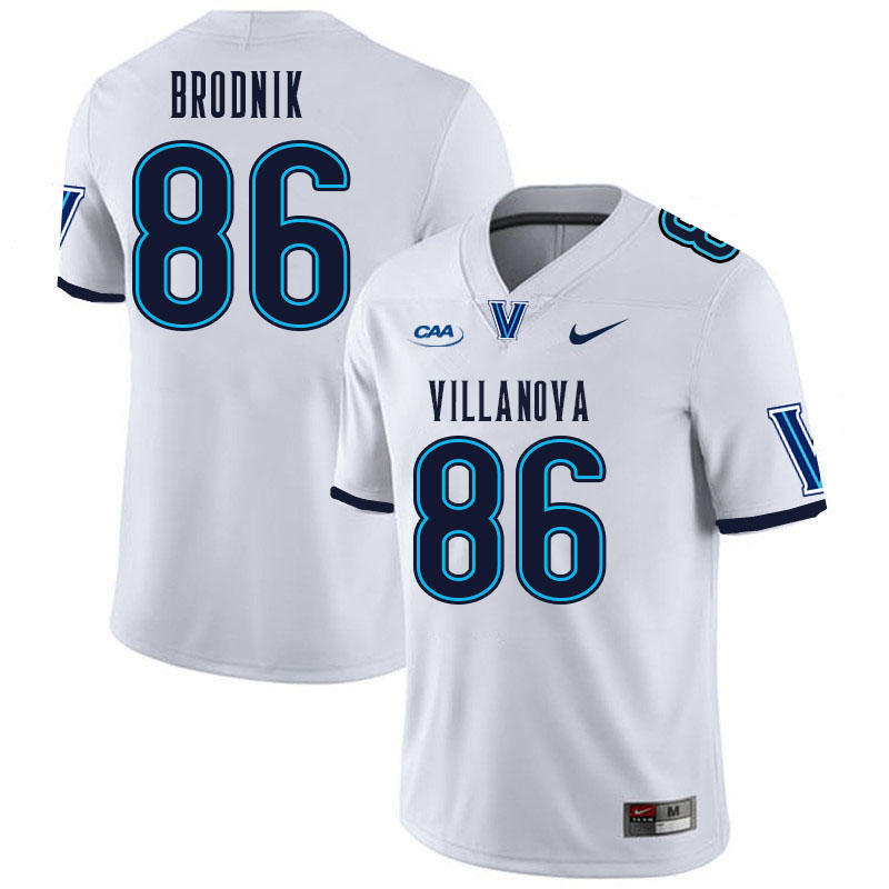 Men #86 Sean Brodnik Villanova Wildcats College Football Jerseys Stitched Sale-White